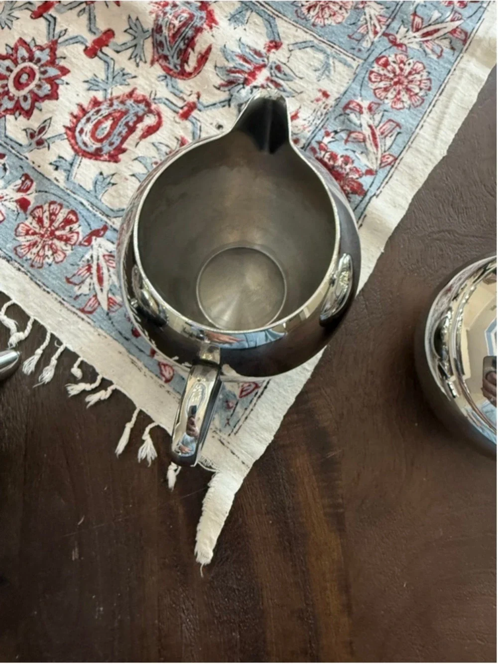 Bredemeijer Bella Crome outside stainless Steele inside. 6 pieces modern, atomic